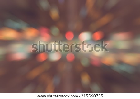 Abstract light blur bokeh, Defocused radial zoom background.
