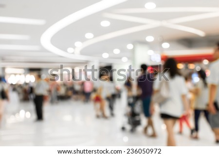 People shopping in department store.  Defocused blur background.