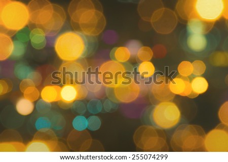Warm tone city night light bokeh , defocused background