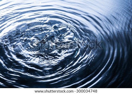Abstract deep blue circle water drop ripple. Liquid texture background.