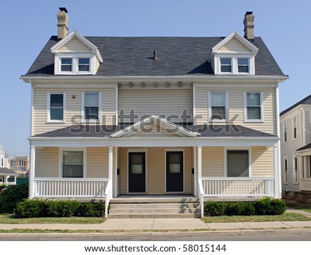 House Vector Free on Typical Midwest Duplex House Stock Photo 58015144   Shutterstock