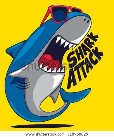 Cool cartoon shark vector design