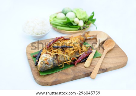 fried pickled fish (esarn food)