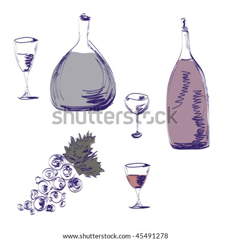 sketches of wine