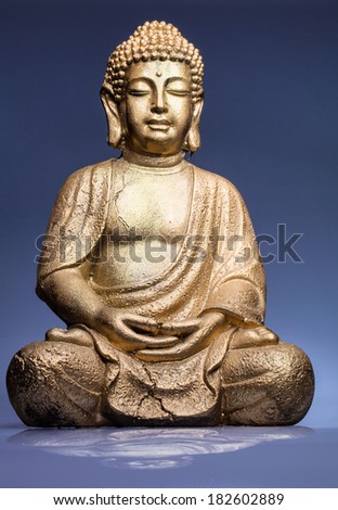 metal, gilded statue of Buddha
