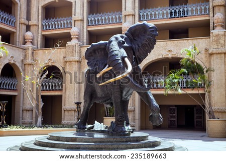 large statue of an African elephant, Sun City, South Africa