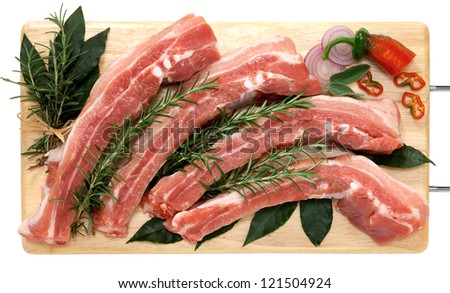 Fresh bacon pig with bone