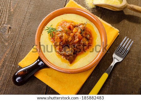 Meat of wild boar with polenta