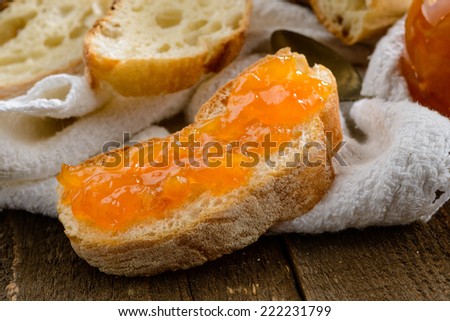 breakfast with bread and jam