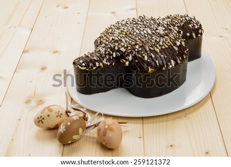 Easter dove with choccolate