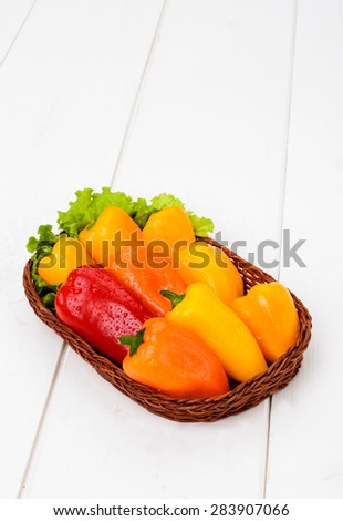 Mini peppers in the little basket