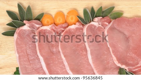 Pork loin slices