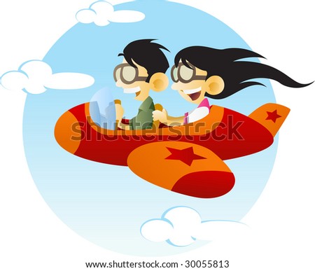 kids piloting an airplane