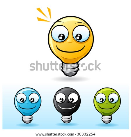 stock photo Lightbulb smiley face icon Smile