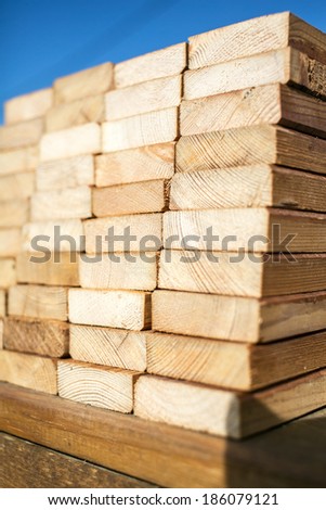 Low angle view of wood planks