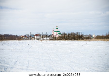 SUZDAL, RUSSIA - March 08, 2015: A spring day in the Russian city Suzdal
