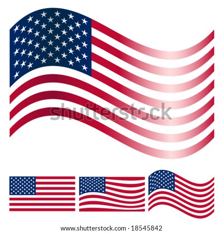 stock vector Waving USA flag vector