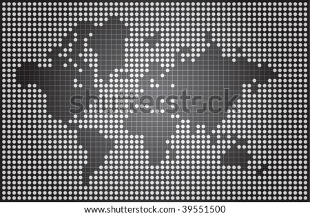 stock vector : Abstract world map made of dots and lines