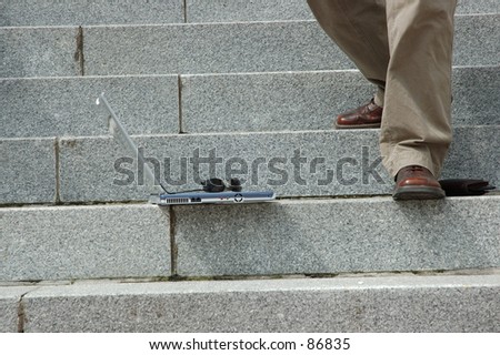 fat person falling down stairs. fat person falling down stairs
