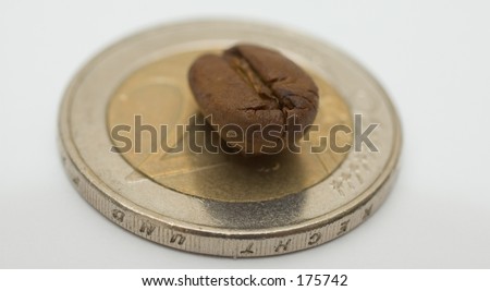 java bean lying on two euros coin