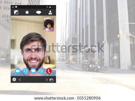 Digital composite of Social Video Chat App Interface