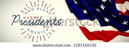 god bless america. Happy presidents day. vector typography against close-up of an american flag