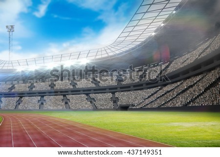 Composite image of a stadium with tribune