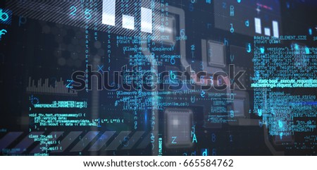 Virus background against image of data