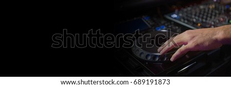 Digital composite of Man playing DJ equipment