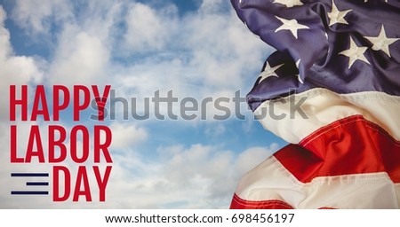Digital composite of Labor day text over US flag
