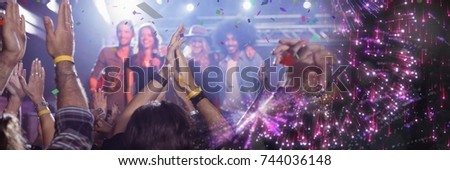 Digital composite of people at concert with transition