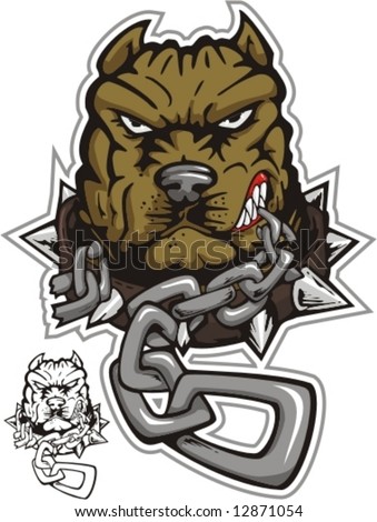 Graphic Design Artists on Angry Pit Bull Eating Its Chain  Stock Vector 12871054   Shutterstock