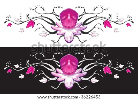 stock vector : Passion fruit flower drew tattoo art application.