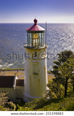HECETA HEAD, OREGON, USA - JULY 23, 2009: Heceta Head lighthouse on Oregon coast.