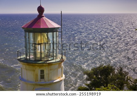 HECETA HEAD, OREGON, USA - JULY 23, 2009: Heceta Head lighthouse on Oregon coast.