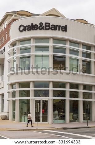 ARLINGTON, VIRGINIA, USA - MARCH 1, 2013: Crate & Barrel store at Market Common in Clarendon.