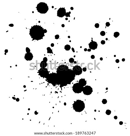 Black blots and ink splashes, Vector