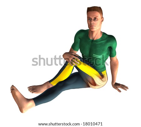 Anatomical Illustration Of A Specific Stretching Exercise Of The ... Anatomical Illustration Of A Specific Stretching Exercise Of The ...