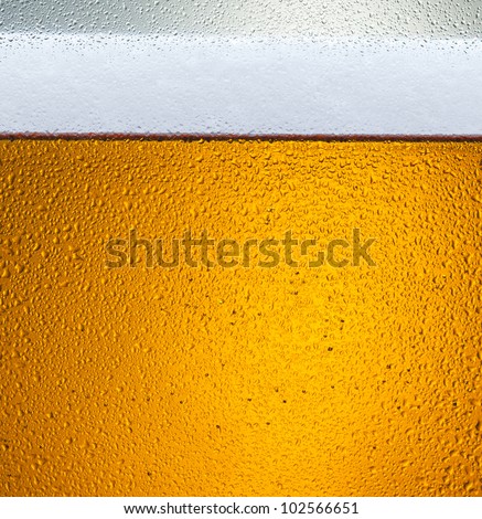 detail of beer in dewy glass
