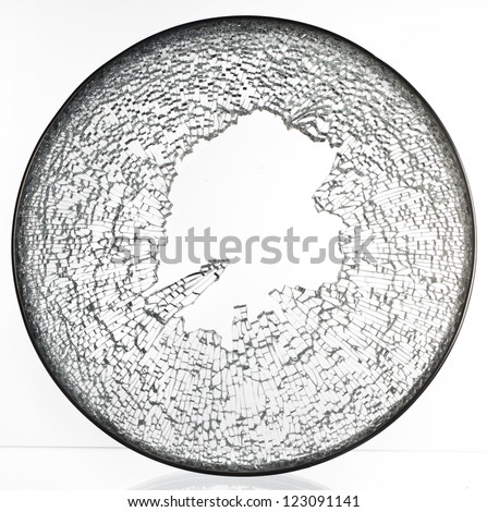 a lid on the pot as Antarctica and the ozone hole, Broken window of a lid on the pot, cracked  glass,