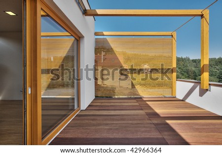 timber pool deck on modern home terrace