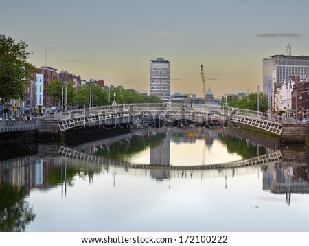 Penny Bridge In Dublin. Ireland.