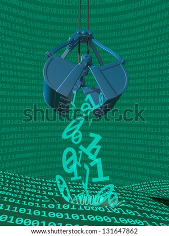 Illustration depicting data mining of computer information