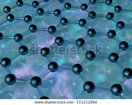 Illustration of carbon atoms forming the honeycomb lattice of graphene