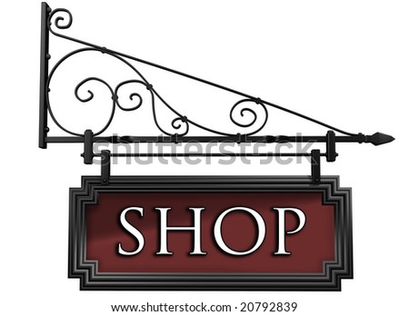 Illustration Of An Isolated Antique Style Shop Sign - 20792839