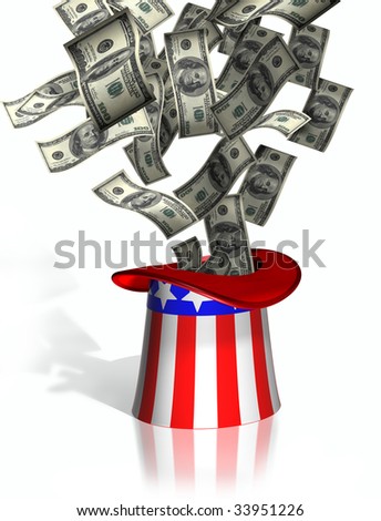 Money in an Uncle Sam Hat