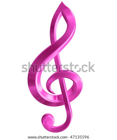 stock photo Original isolated illustration of a pink music symbol