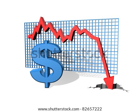 Graph showing the falling value of the Dollar