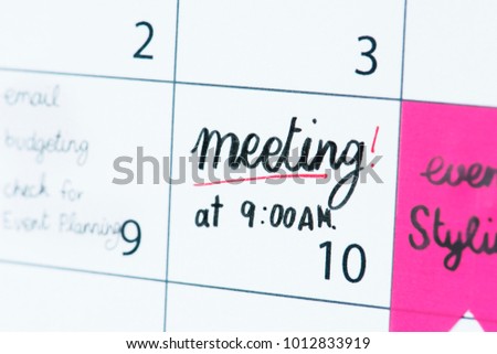 Meeting calendar reminder
