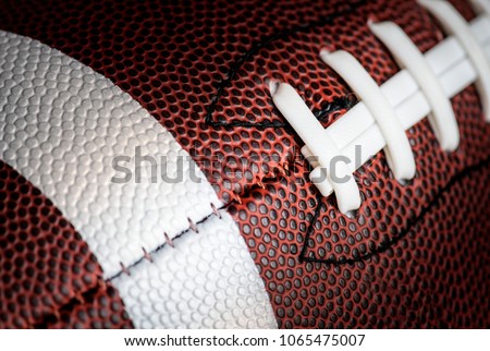 Macro shot of American football ball background